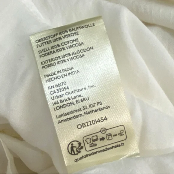 Free People NEW Ivory Tie Back Cotton Ezra Midi Dress NWT Size 6 - Picture 9 of 14